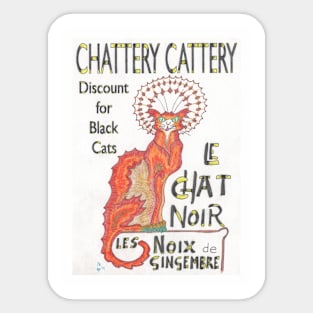 Le Chat Noir the Cattery Advert Sticker